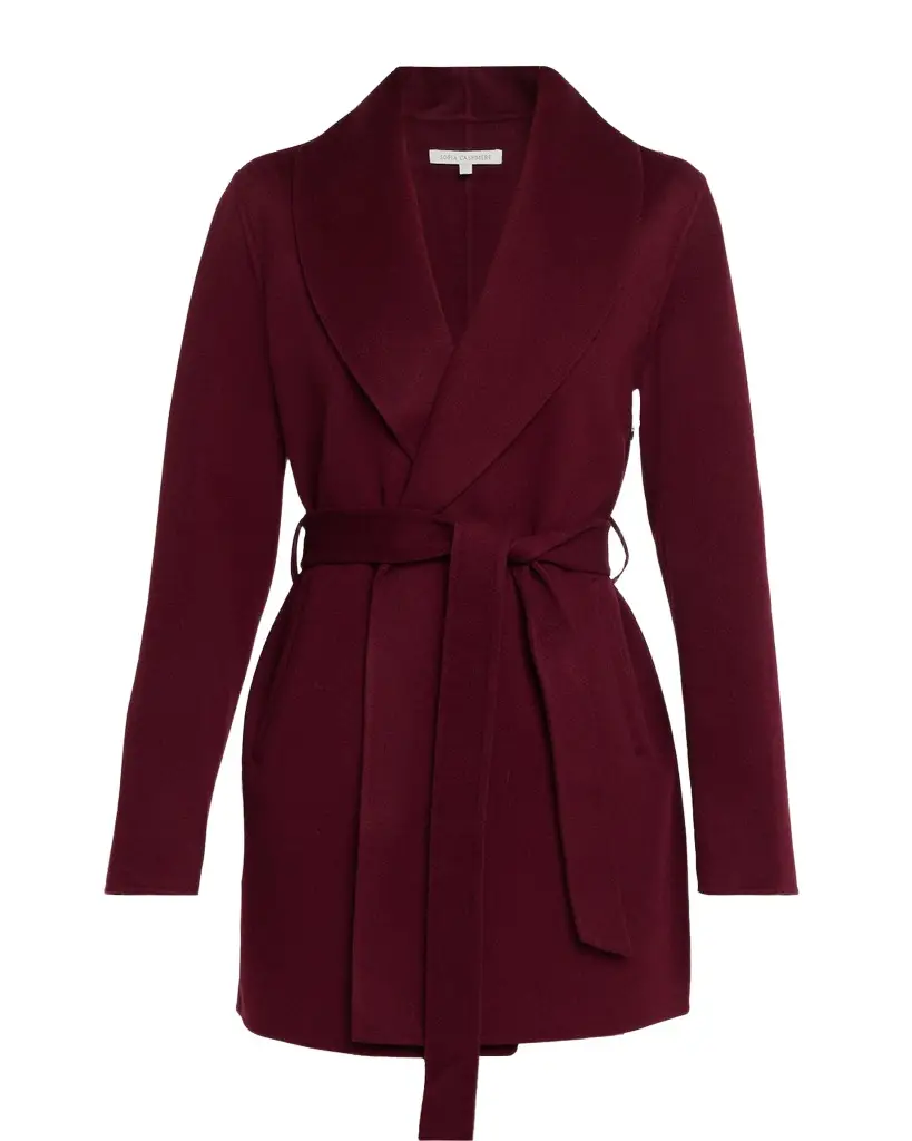 Sofia Cashmere Double Face Wool-Cashmere-Blend Belted Wrap Coat