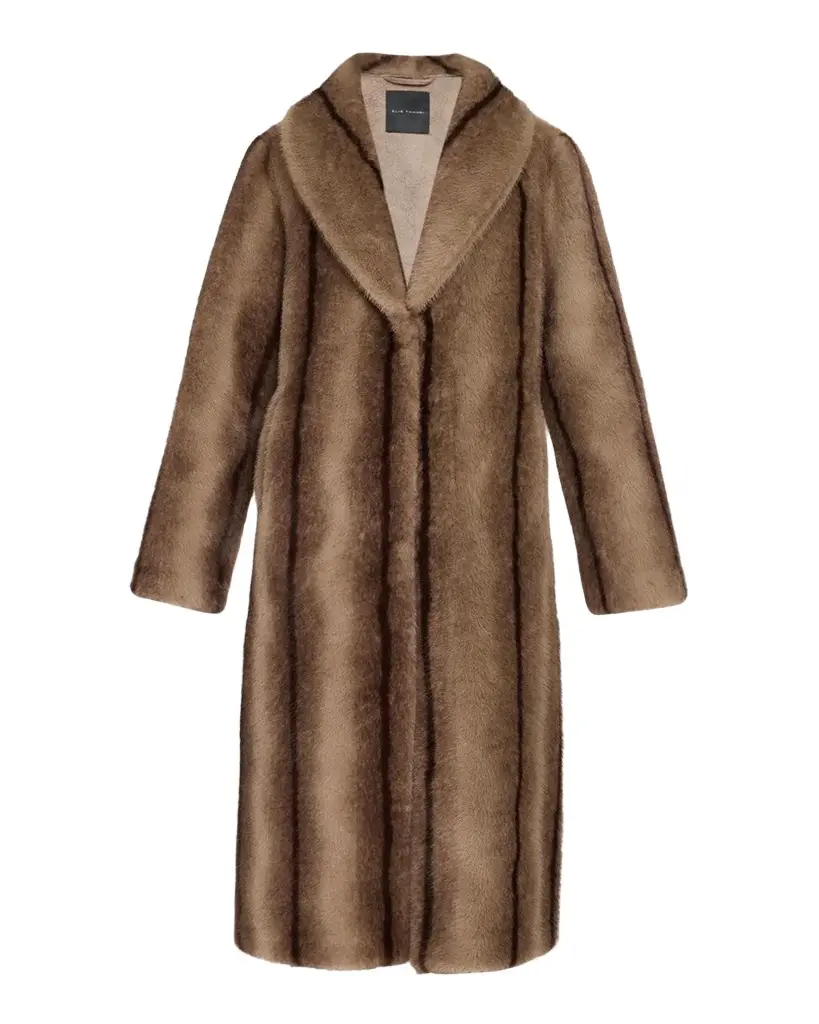 Elie Tahari The Hila Shawl-Collar Faux Fur Coat