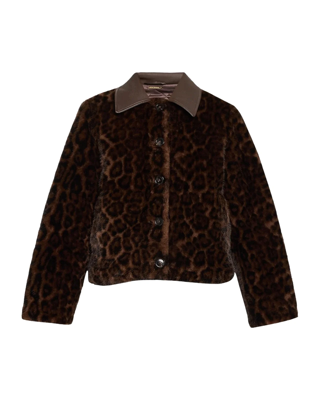 Leopard-Print Faux Fur Jacket