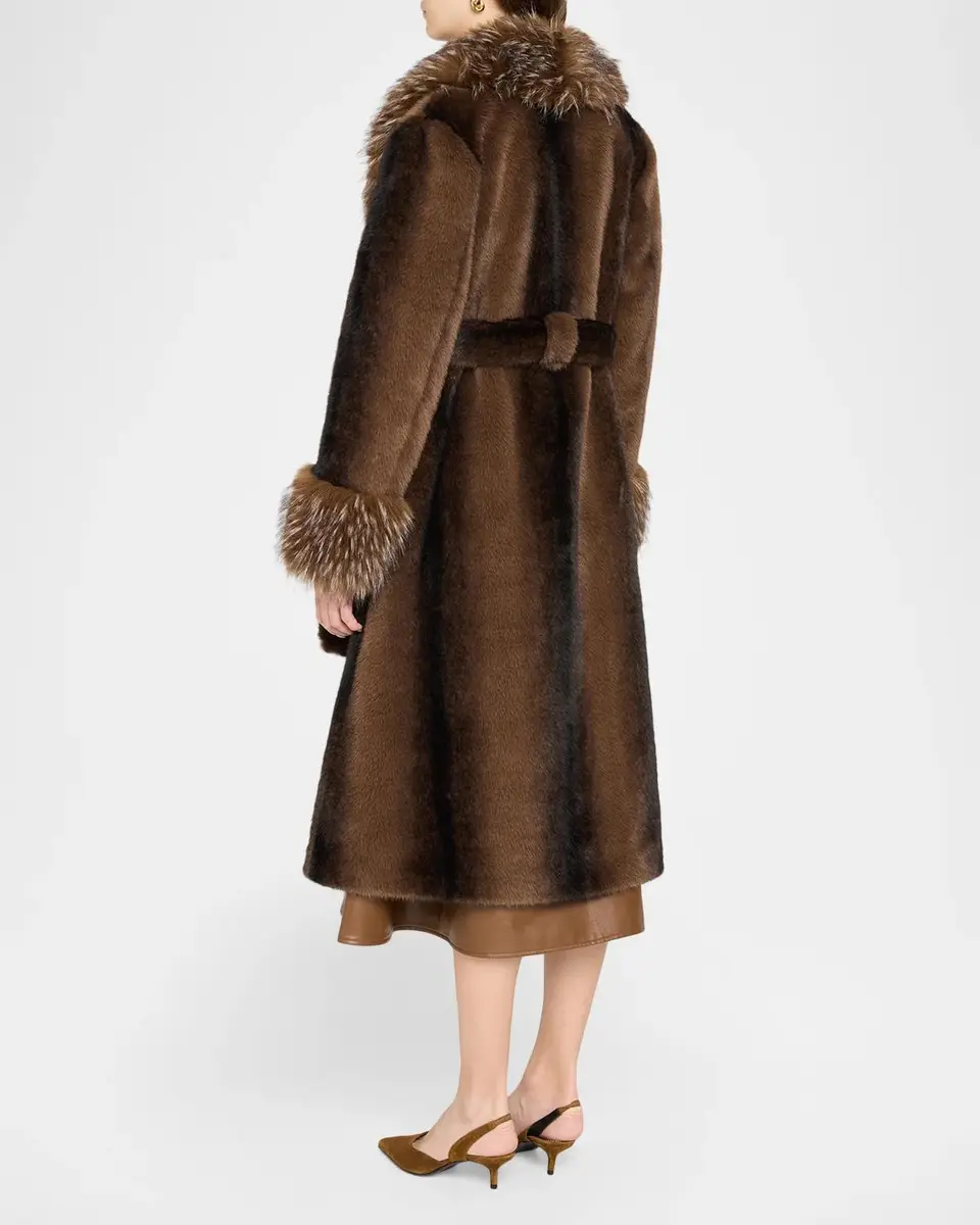 Elie Tahari The Speckled Shawl-Collar Faux Fur Coat | Thumbnail 3 Elie Tahari The Speckled Shawl-Collar Faux Fur Coat | Thumbnail 3