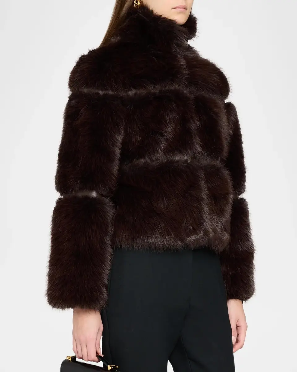 Elie Tahari The Yael Turtleneck Faux Fur Coat | Thumbnail 4 Elie Tahari The Yael Turtleneck Faux Fur Coat | Thumbnail 4