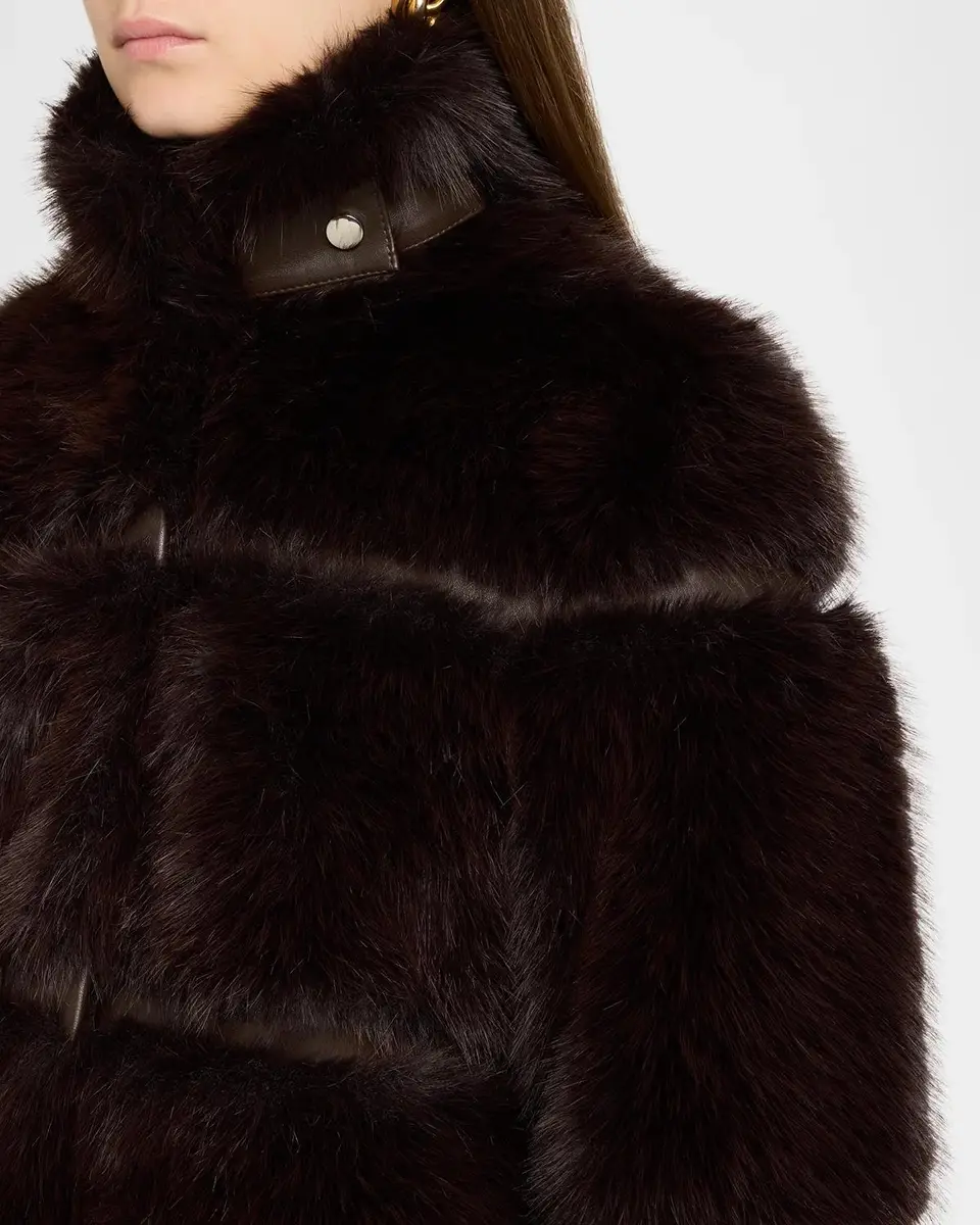 Elie Tahari The Yael Turtleneck Faux Fur Coat | Thumbnail 5 Elie Tahari The Yael Turtleneck Faux Fur Coat | Thumbnail 5
