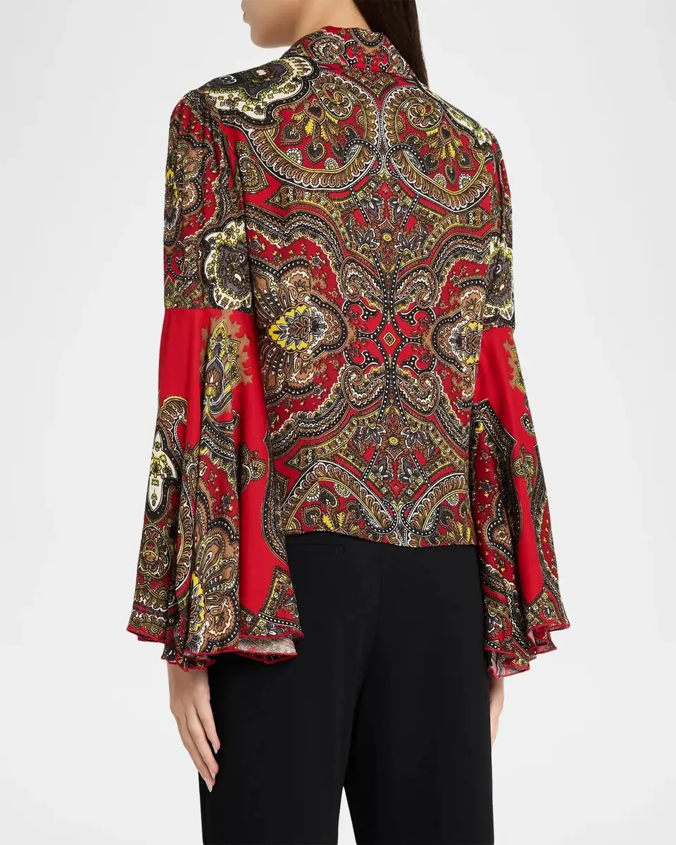 Alice + Olivia Willa Printed Bell-Sleeve Top | Thumbnail 3 Alice + Olivia Willa Printed Bell-Sleeve Top | Thumbnail 3
