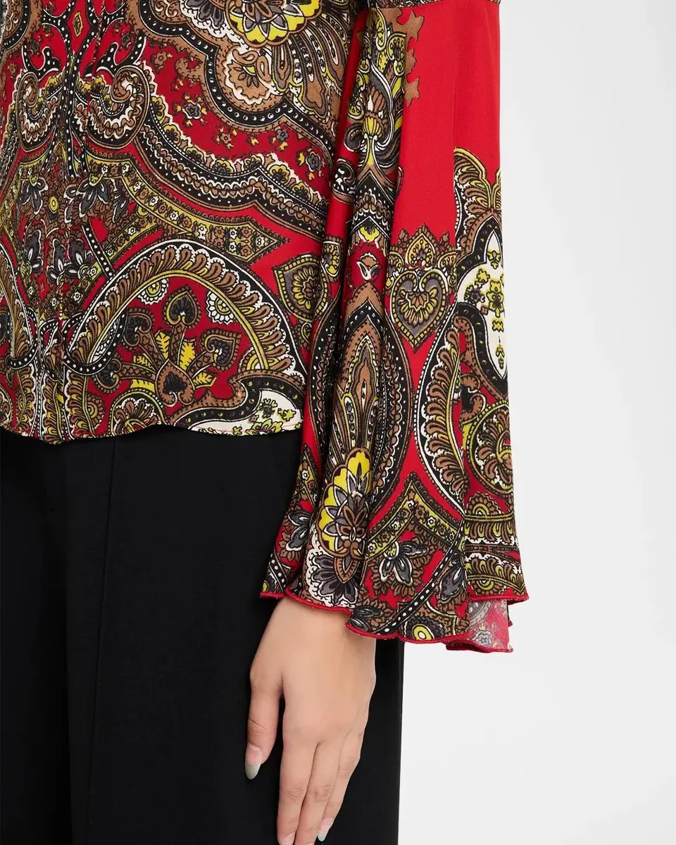 Alice + Olivia Willa Printed Bell-Sleeve Top | Thumbnail 5 Alice + Olivia Willa Printed Bell-Sleeve Top | Thumbnail 5