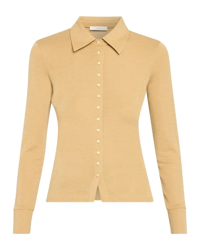 Vince Multi-Button Collared Cardigan Top