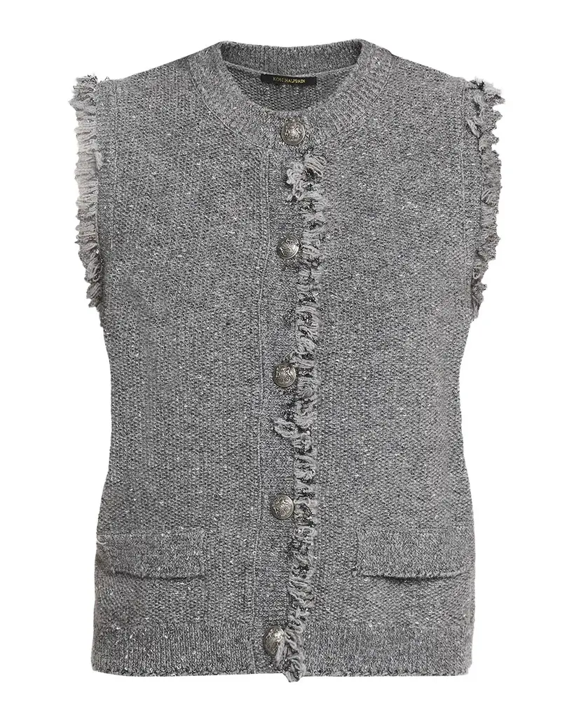 Kobi Halperin Fringed Tweed Sweater Vest