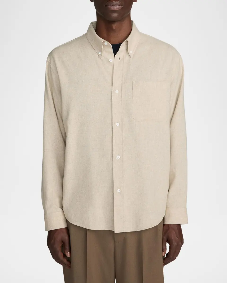 Frame Men's Wool Blend Button-Down Shirt | Thumbnail 4 Frame Men's Wool Blend Button-Down Shirt | Thumbnail 4