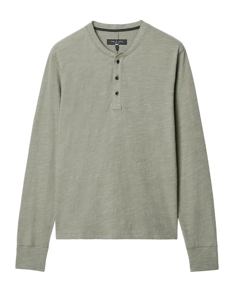 rag & bone Men's Classic Flame Henley Long-Sleeve T-Shirt