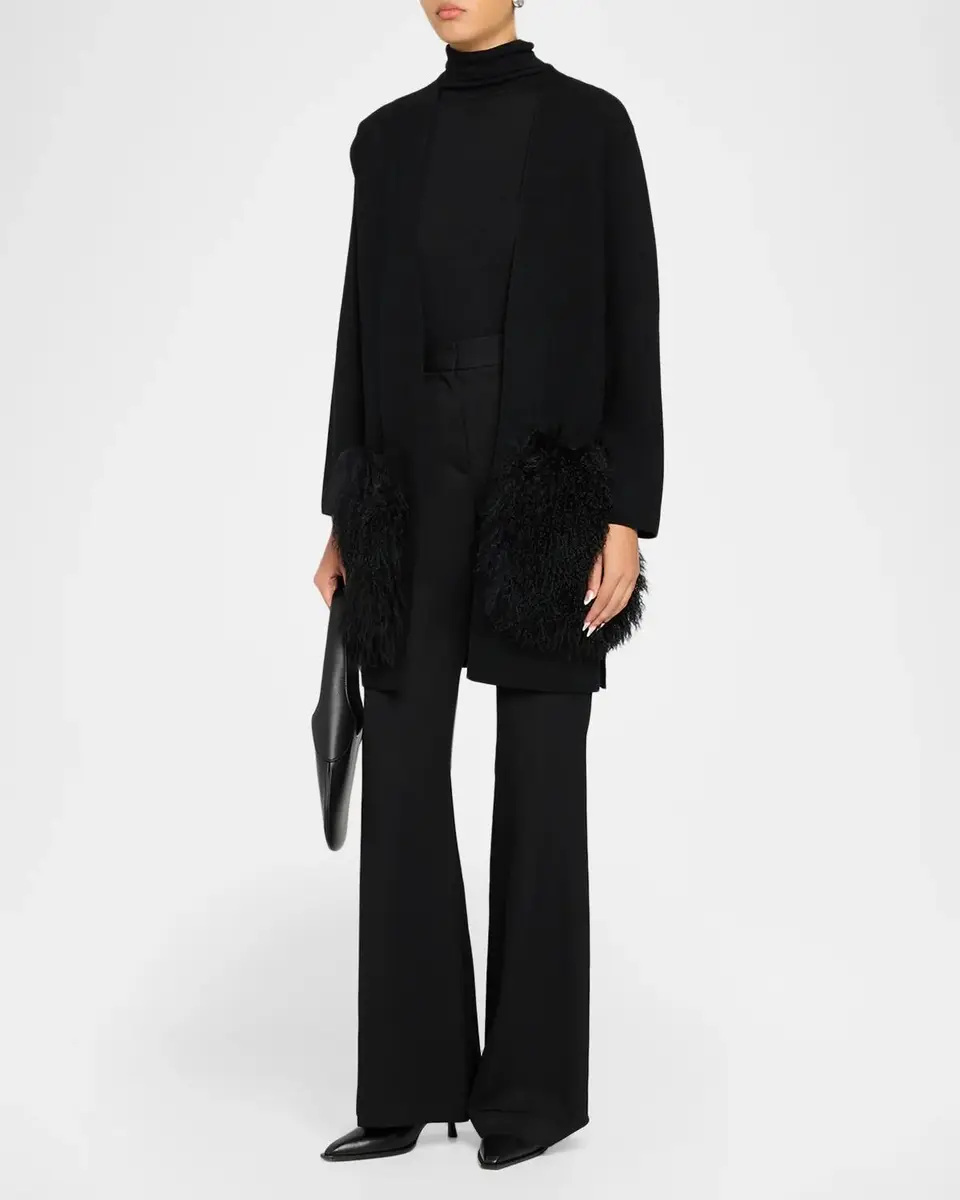 Kobi Halperin Cori Shearling-Trim Wool-Blend Cardigan | Thumbnail 2 Kobi Halperin Cori Shearling-Trim Wool-Blend Cardigan | Thumbnail 2