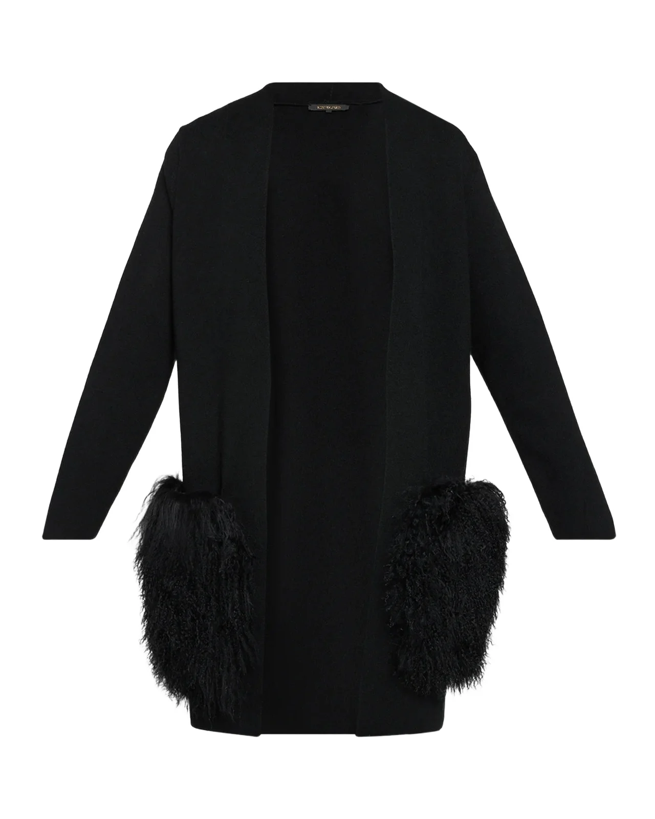 Cori Shearling-Trim Wool-Blend Cardigan