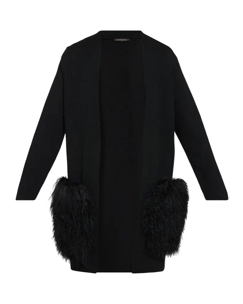 Kobi Halperin Cori Shearling-Trim Wool-Blend Cardigan