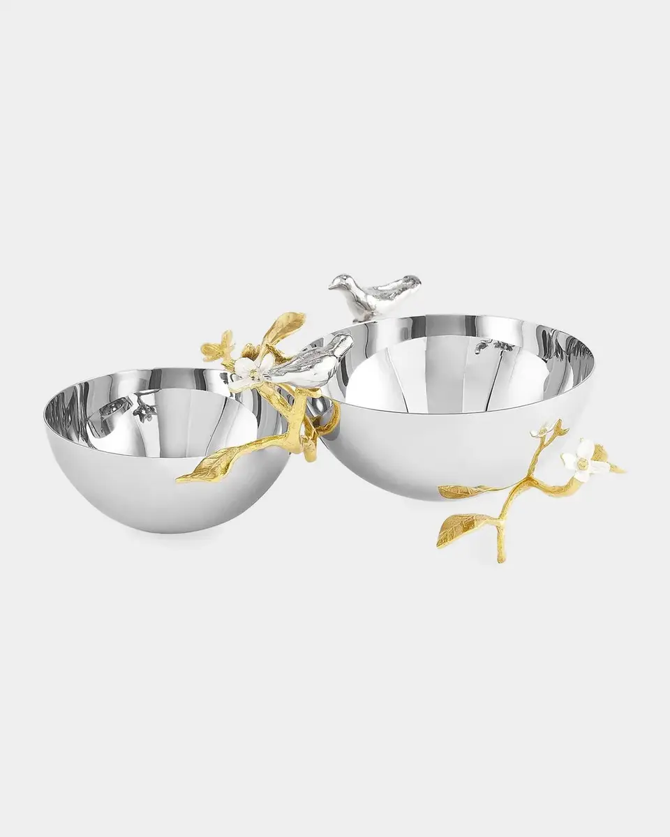 Michael Aram Lovebirds Silver & Gold Double Dish | Thumbnail 2 Michael Aram Lovebirds Silver & Gold Double Dish | Thumbnail 2