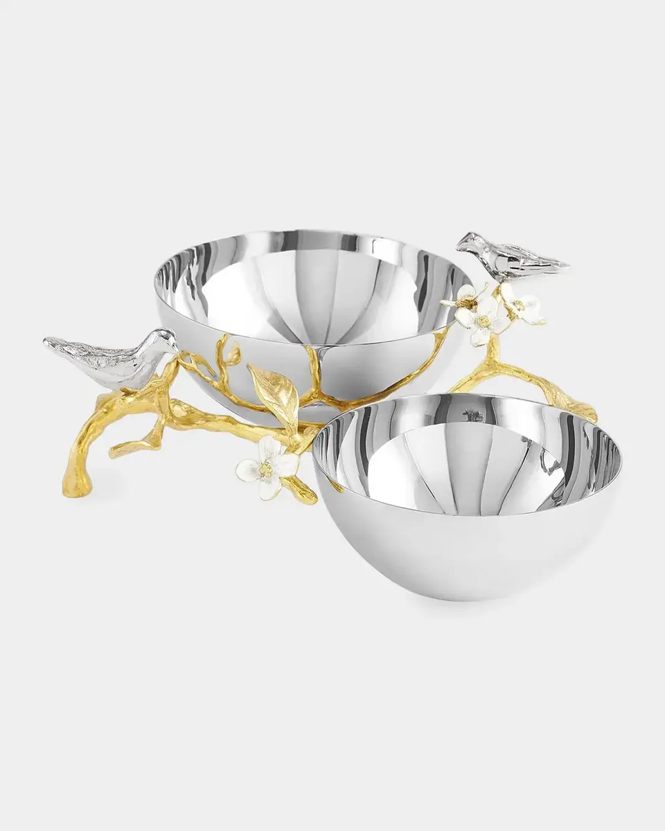 Michael Aram Lovebirds Silver & Gold Double Dish | Thumbnail 3 Michael Aram Lovebirds Silver & Gold Double Dish | Thumbnail 3