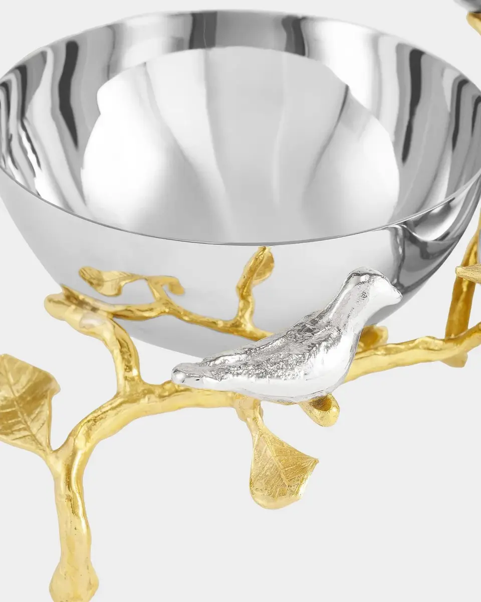 Michael Aram Lovebirds Silver & Gold Double Dish | Thumbnail 4 Michael Aram Lovebirds Silver & Gold Double Dish | Thumbnail 4