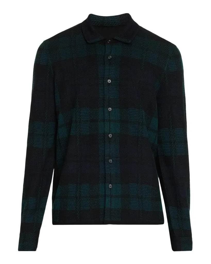 rag & bone Men's Wool Knit Plaid Button-Front Shirt