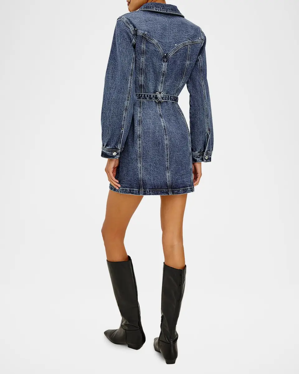 RAILS Montant Stretch-Denim Belted Mini Dress | Thumbnail 3 RAILS Montant Stretch-Denim Belted Mini Dress | Thumbnail 3
