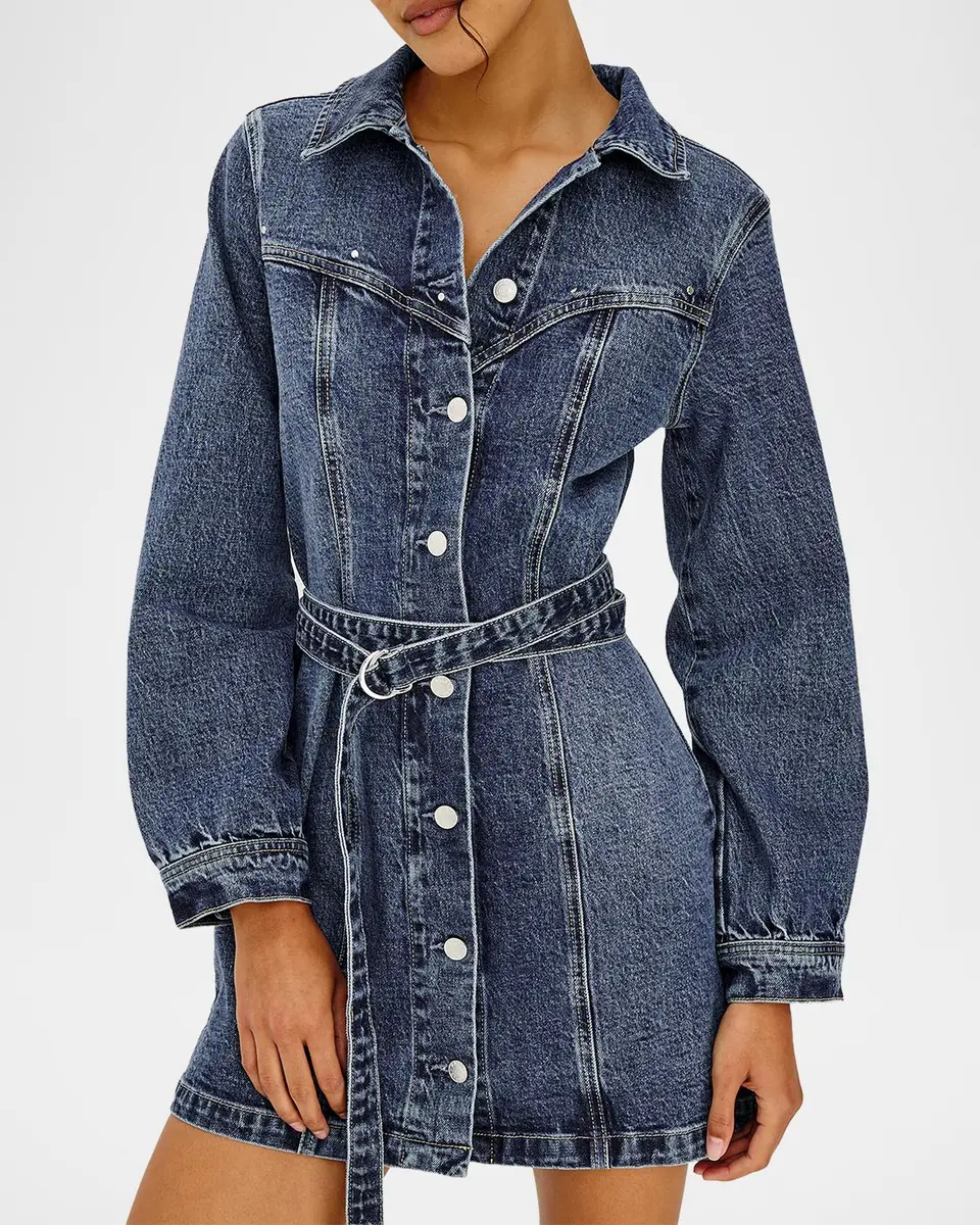 RAILS Montant Stretch-Denim Belted Mini Dress | Thumbnail 4 RAILS Montant Stretch-Denim Belted Mini Dress | Thumbnail 4