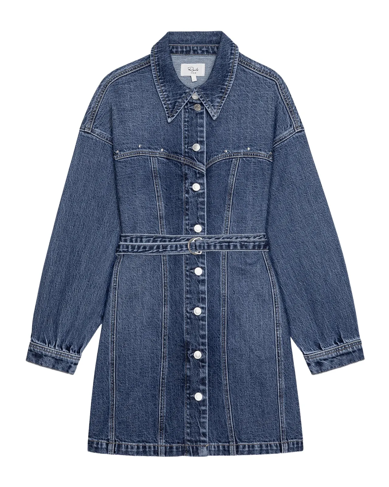 RAILS Montant Stretch-Denim Belted Mini Dress