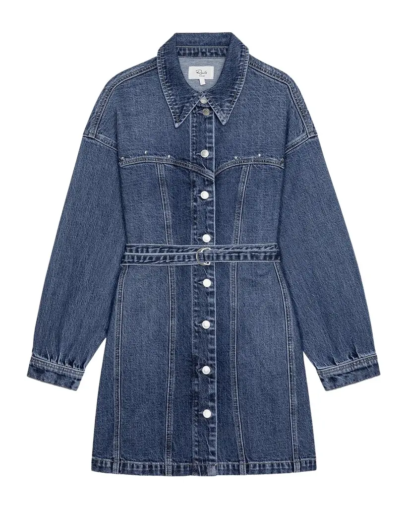 RAILS Montant Stretch-Denim Belted Mini Dress