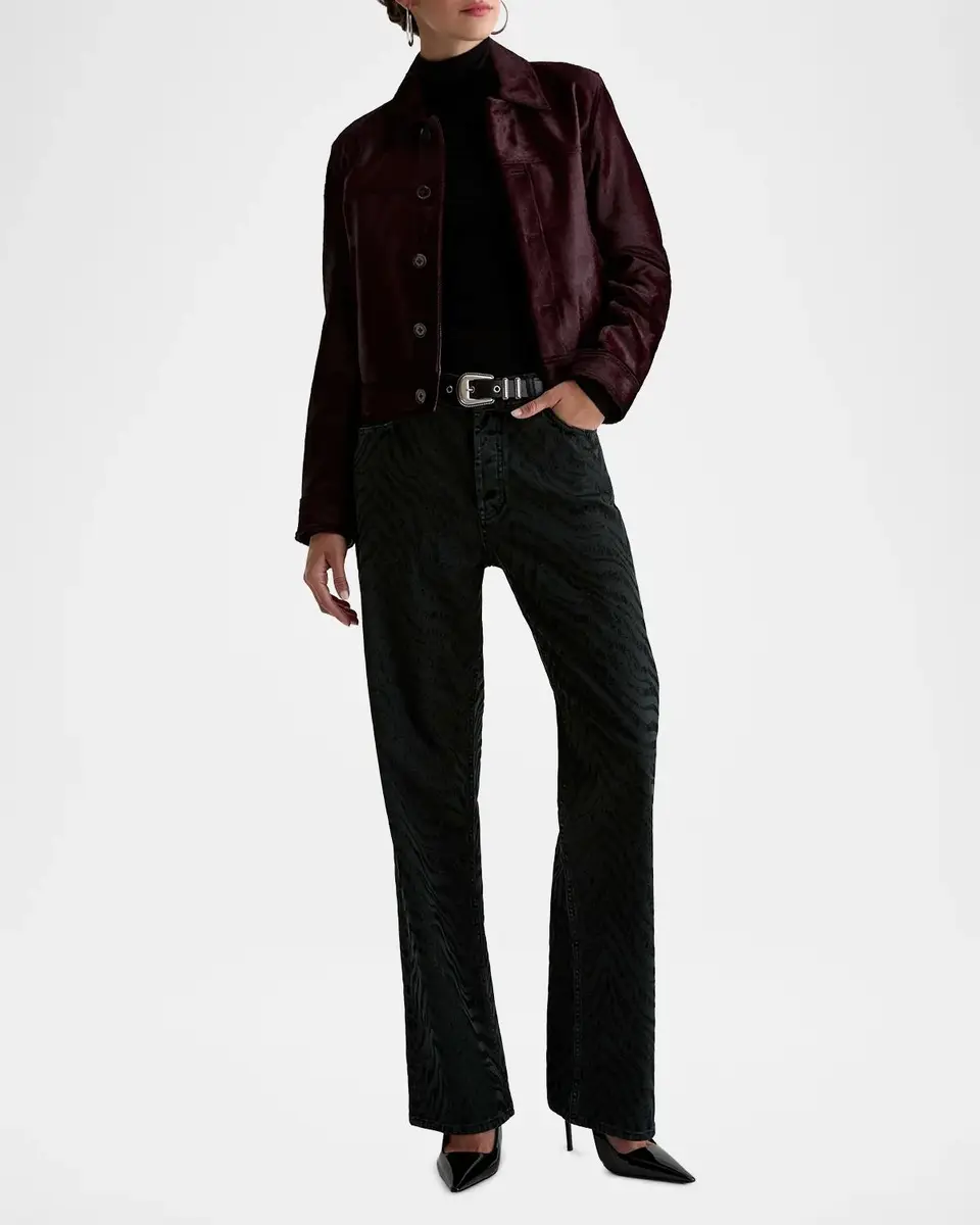 AG Jeans Billie Zebra-Print Straight-Leg Jeans | Thumbnail 2 AG Jeans Billie Zebra-Print Straight-Leg Jeans | Thumbnail 2