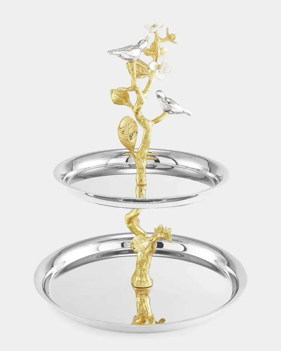 Michael Aram Lovebirds Silver & Gold Etagere | Thumbnail 2 Michael Aram Lovebirds Silver & Gold Etagere | Thumbnail 2