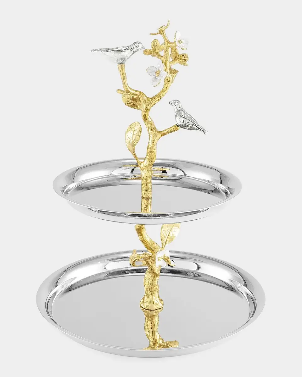 Michael Aram Lovebirds Silver & Gold Etagere | Thumbnail 3 Michael Aram Lovebirds Silver & Gold Etagere | Thumbnail 3