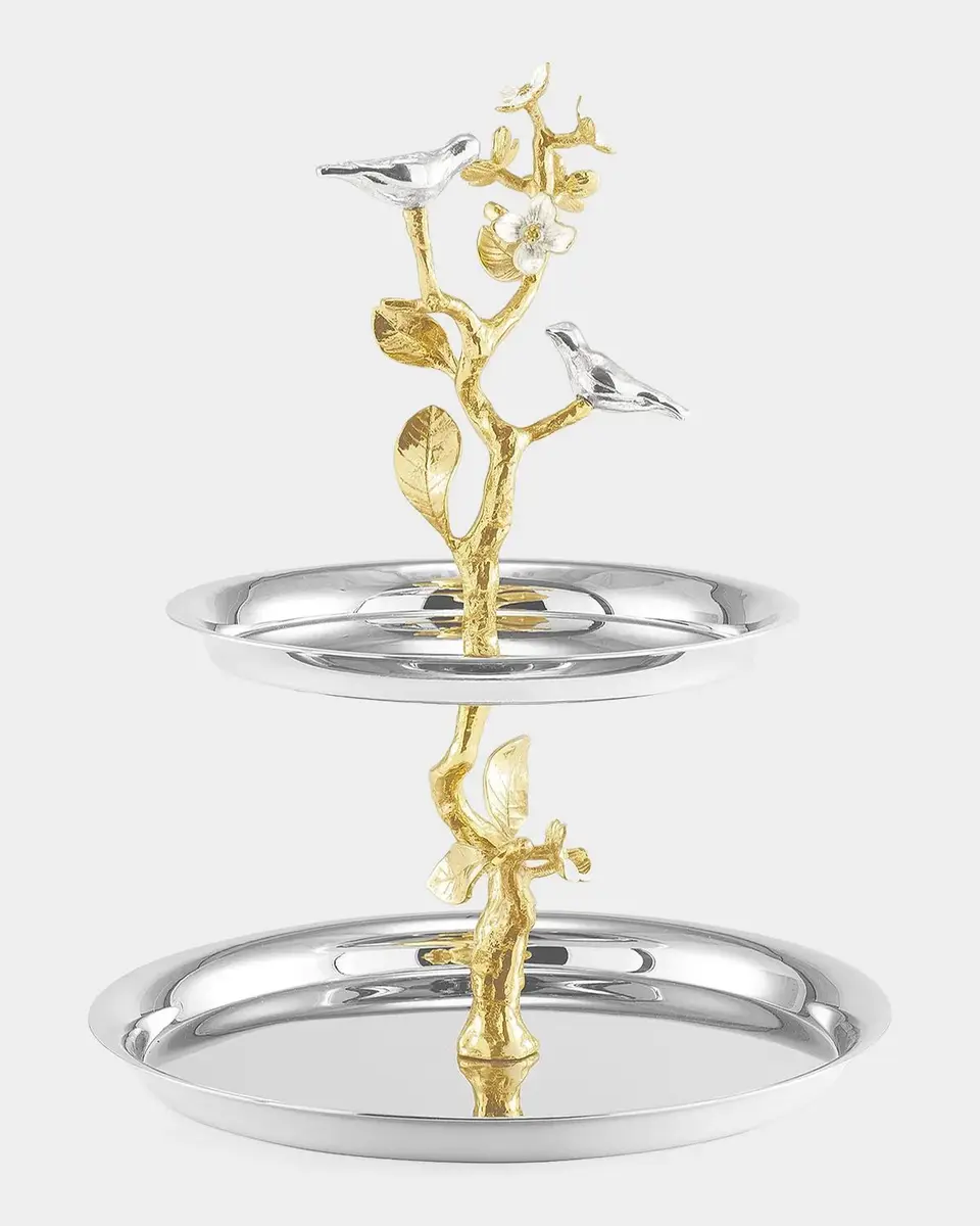 Michael Aram Lovebirds Silver & Gold Etagere | Thumbnail 4 Michael Aram Lovebirds Silver & Gold Etagere | Thumbnail 4
