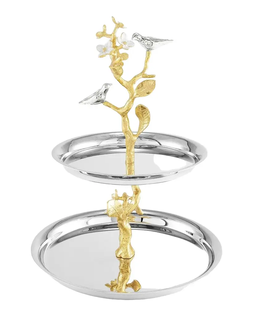 Lovebirds Silver & Gold Etagere Lovebirds Silver & Gold Etagere