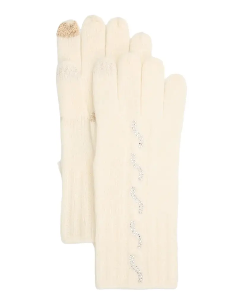 Embellished Cashmere Touchscreen Gloves Embellished Cashmere Touchscreen Gloves