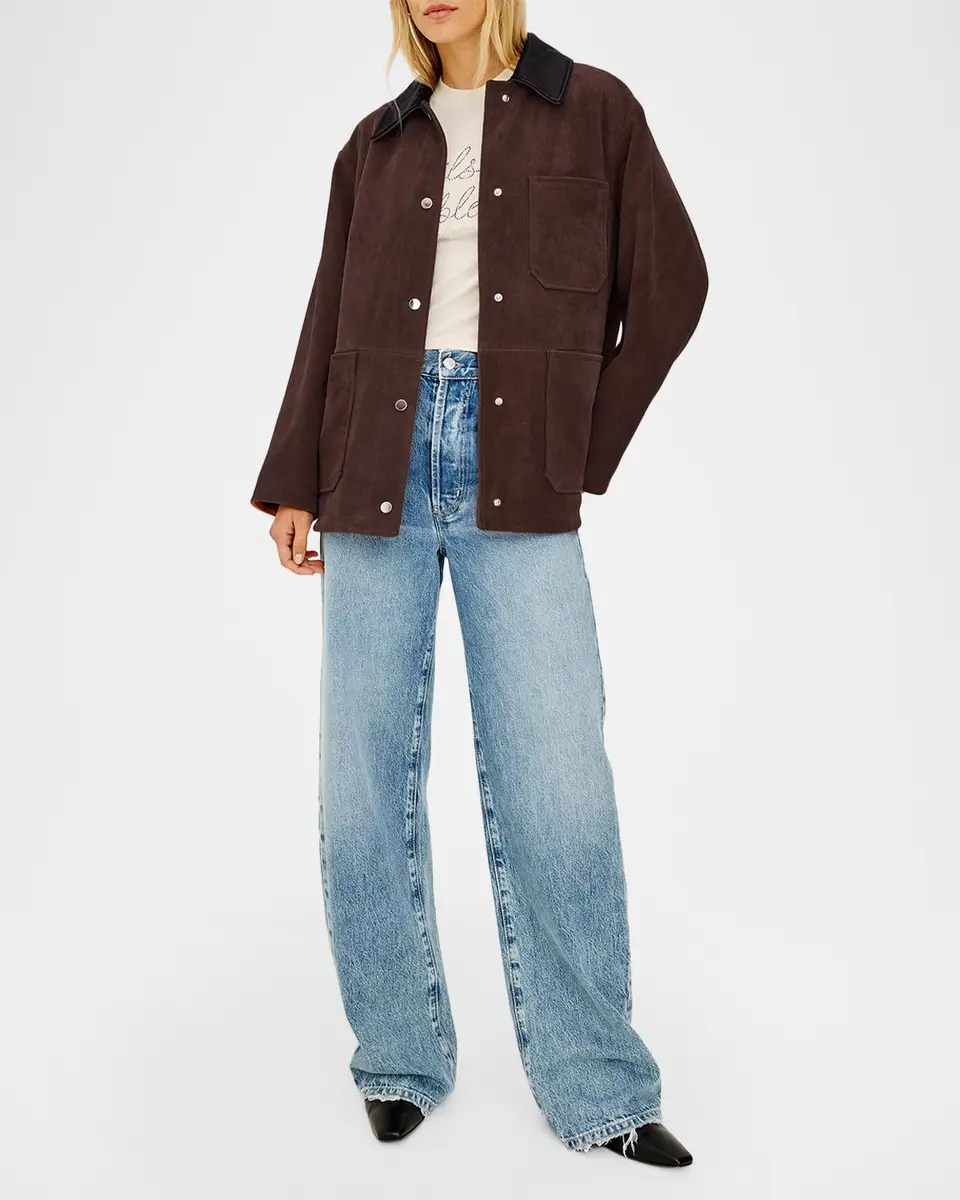 RAILS Jaxton Suede Contrast-Collar Jacket | Thumbnail 2