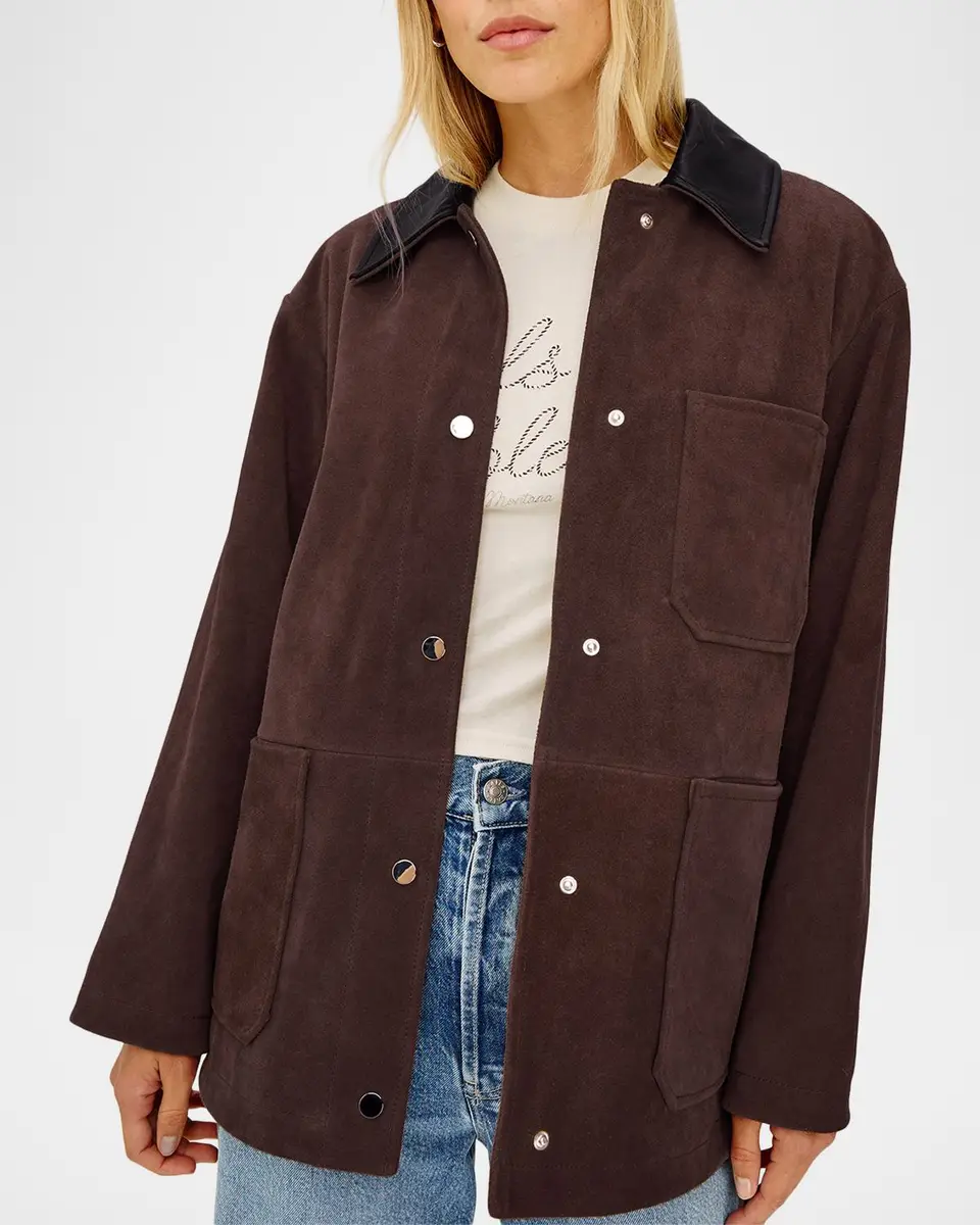 RAILS Jaxton Suede Contrast-Collar Jacket | Thumbnail 4