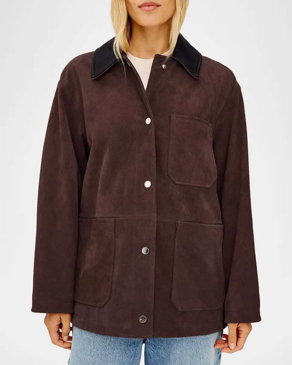 RAILS Jaxton Suede Contrast-Collar Jacket | Thumbnail 7