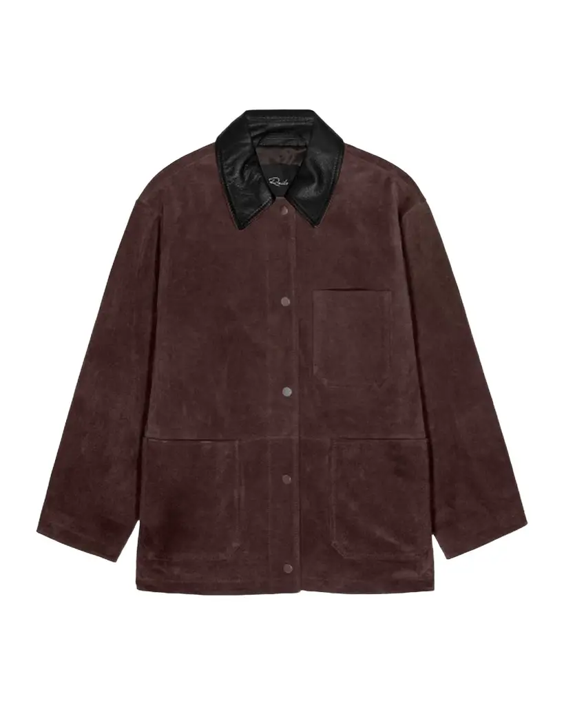 Jaxton Suede Contrast-Collar Jacket Jaxton Suede Contrast-Collar Jacket