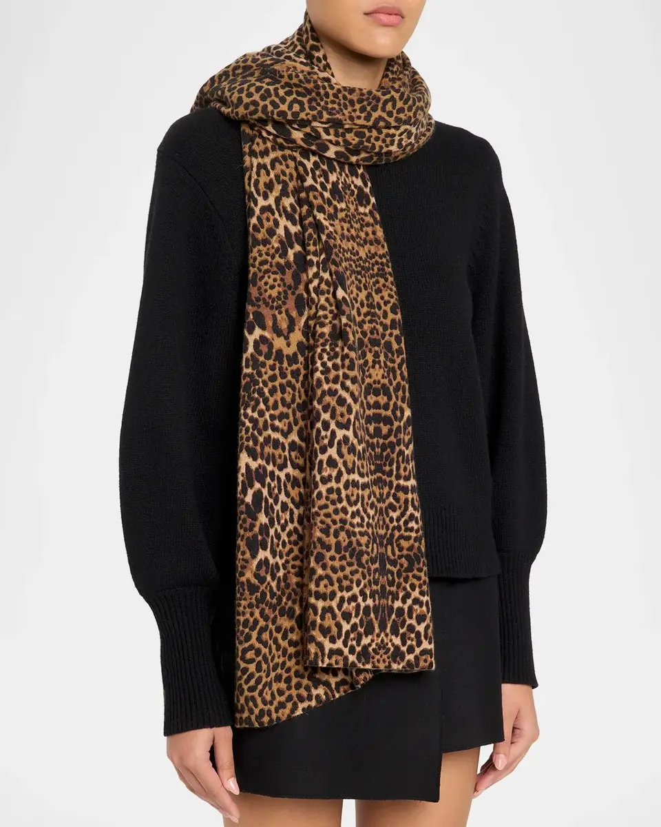 Sofia Cashmere Leopard-Print Cashmere Wrap | Thumbnail 2 Sofia Cashmere Leopard-Print Cashmere Wrap | Thumbnail 2