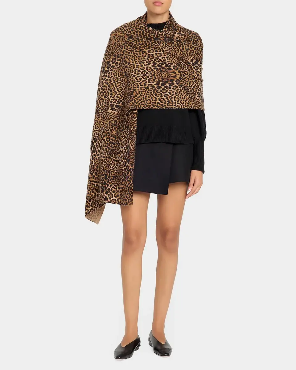 Sofia Cashmere Leopard-Print Cashmere Wrap | Thumbnail 3 Sofia Cashmere Leopard-Print Cashmere Wrap | Thumbnail 3
