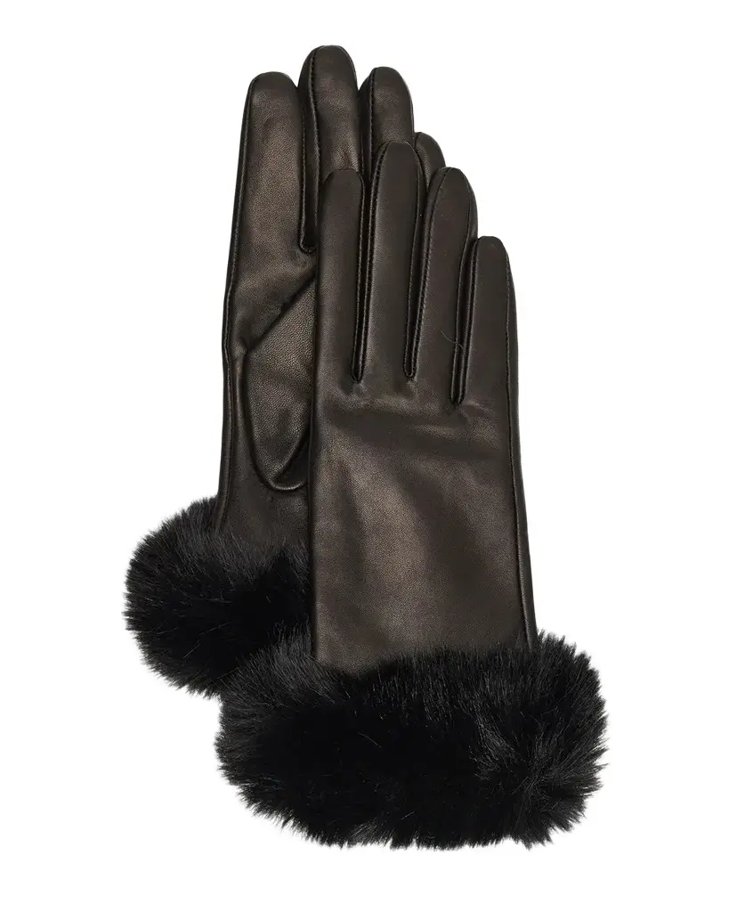 Faux-Fur Leather Gloves Faux-Fur Leather Gloves