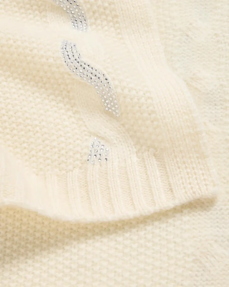 Sofia Cashmere Crystal-Embellished Cable-Knit Cashmere Scarf | Thumbnail 4 Sofia Cashmere Crystal-Embellished Cable-Knit Cashmere Scarf | Thumbnail 4