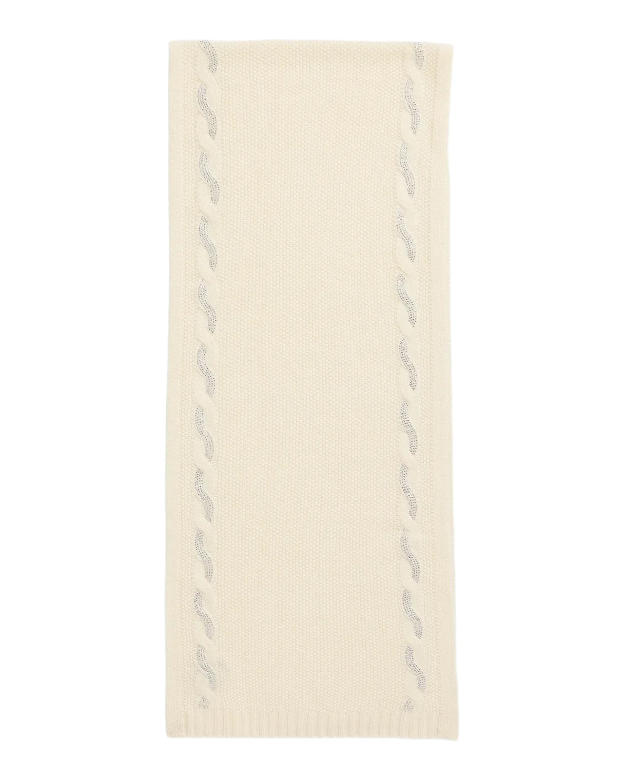 Crystal-Embellished Cable-Knit Cashmere Scarf Crystal-Embellished Cable-Knit Cashmere Scarf