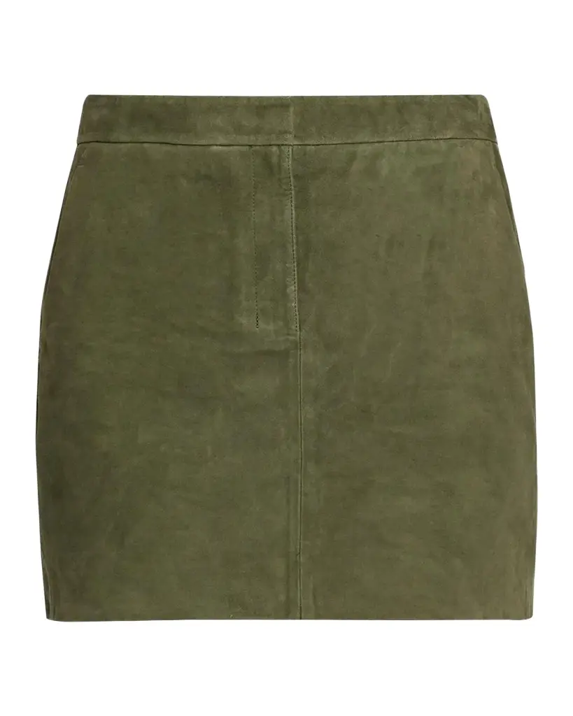 Theory Low-Rise Suede Mini Trouser Skirt