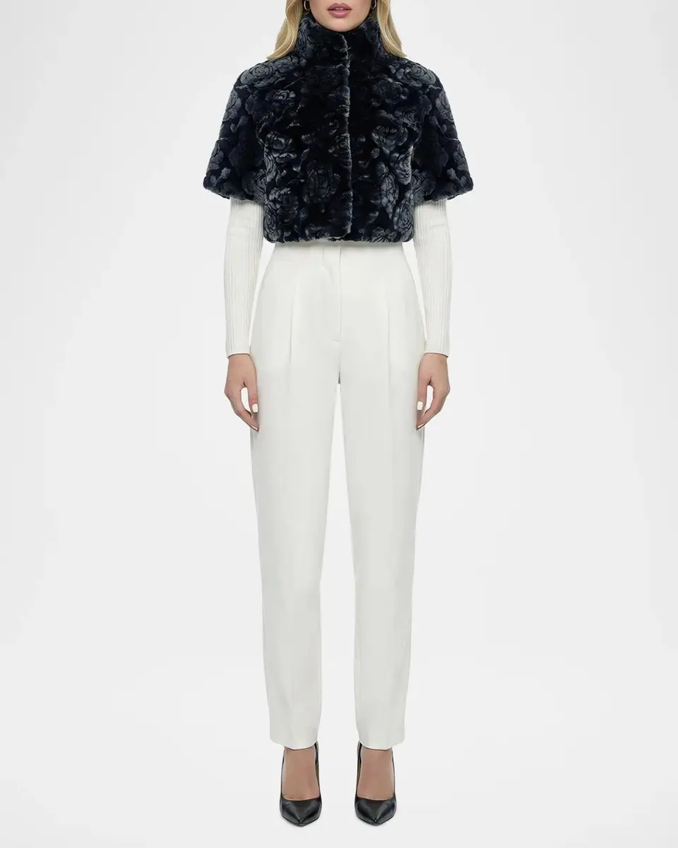 Gorski Select Rose-Print Shearling Bolero | Thumbnail 2 Gorski Select Rose-Print Shearling Bolero | Thumbnail 2