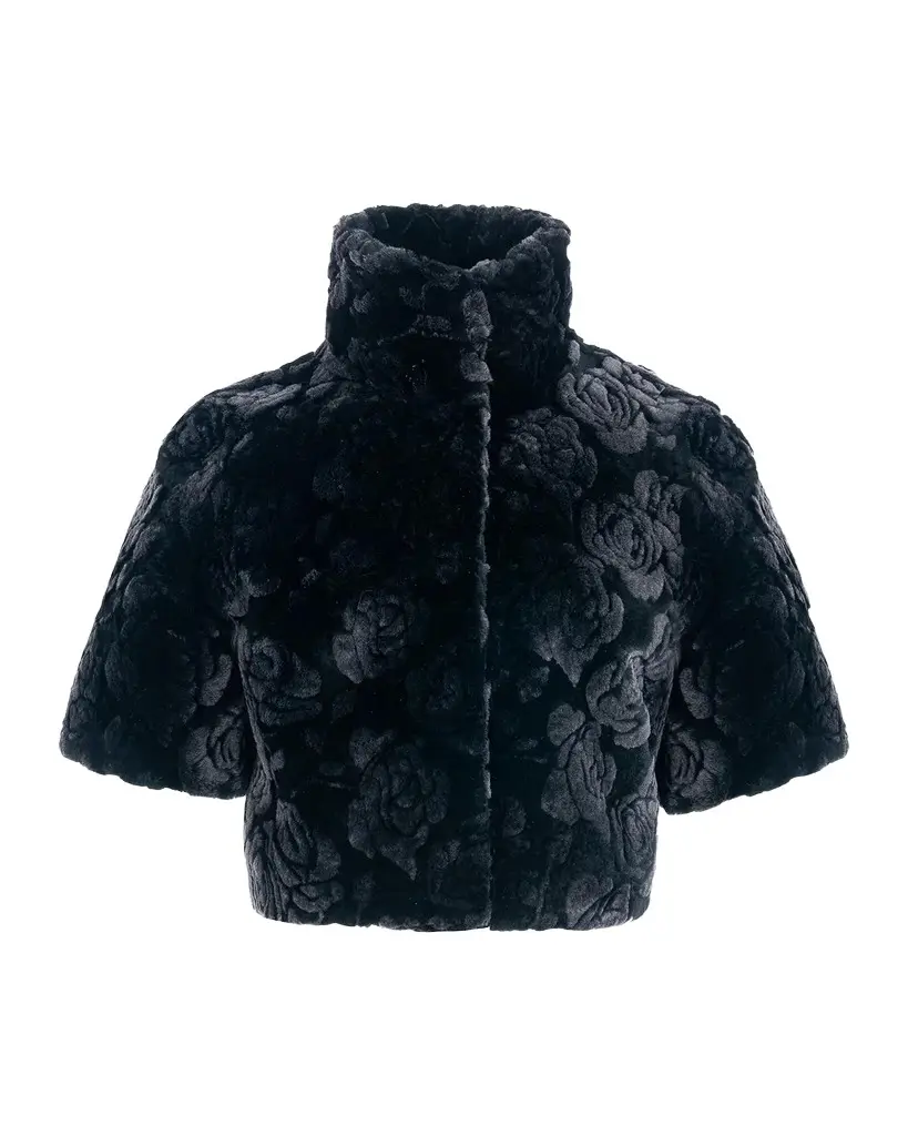 Select Rose-Print Shearling Bolero Select Rose-Print Shearling Bolero