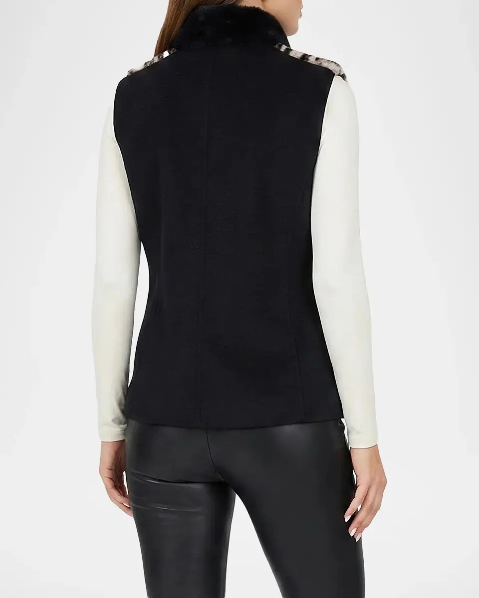 Gorski Select Animal-Print Lamb Shearling Zip Vest With Loro Piana Wool | Thumbnail 3 Gorski Select Animal-Print Lamb Shearling Zip Vest With Loro Piana Wool | Thumbnail 3