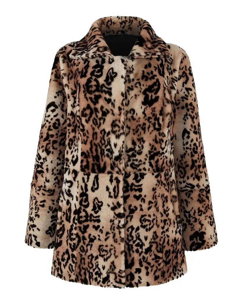 Animal-Print Select Lamb Shearling Jacket Animal-Print Select Lamb Shearling Jacket