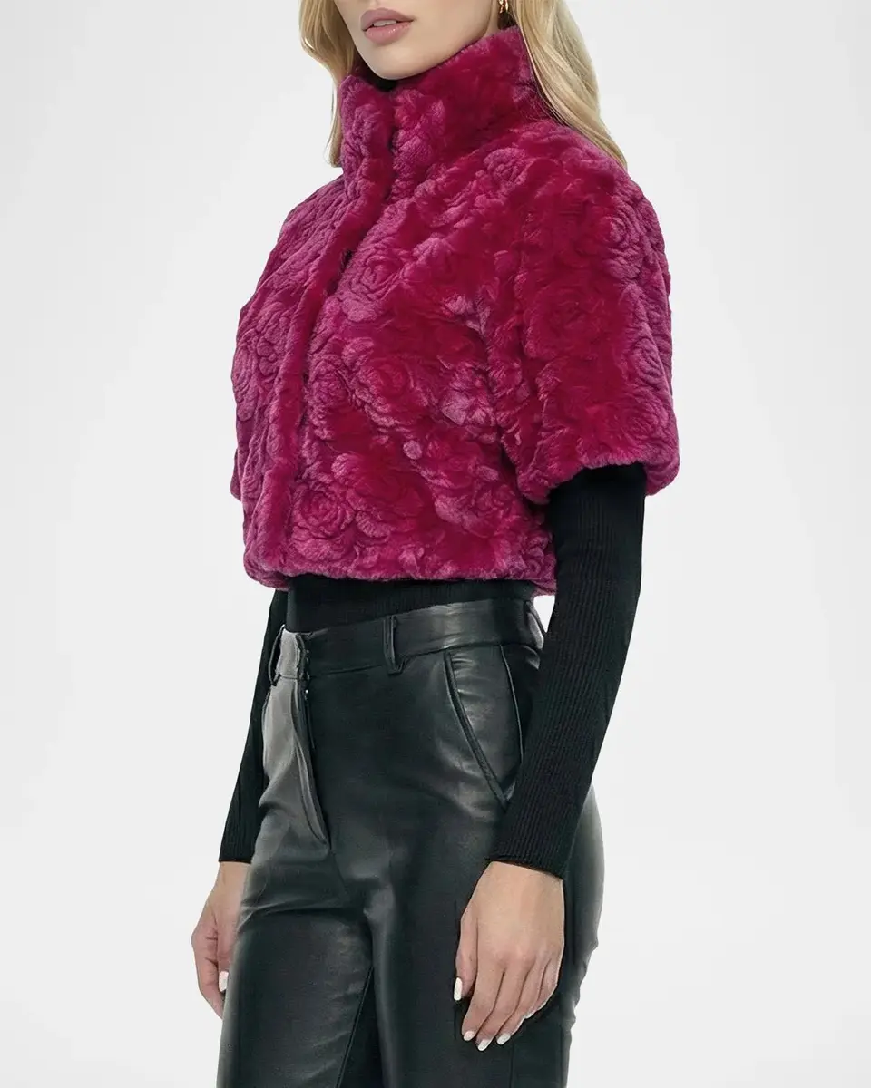 Gorski Select Rose-Print Shearling Bolero | Thumbnail 5 Gorski Select Rose-Print Shearling Bolero | Thumbnail 5