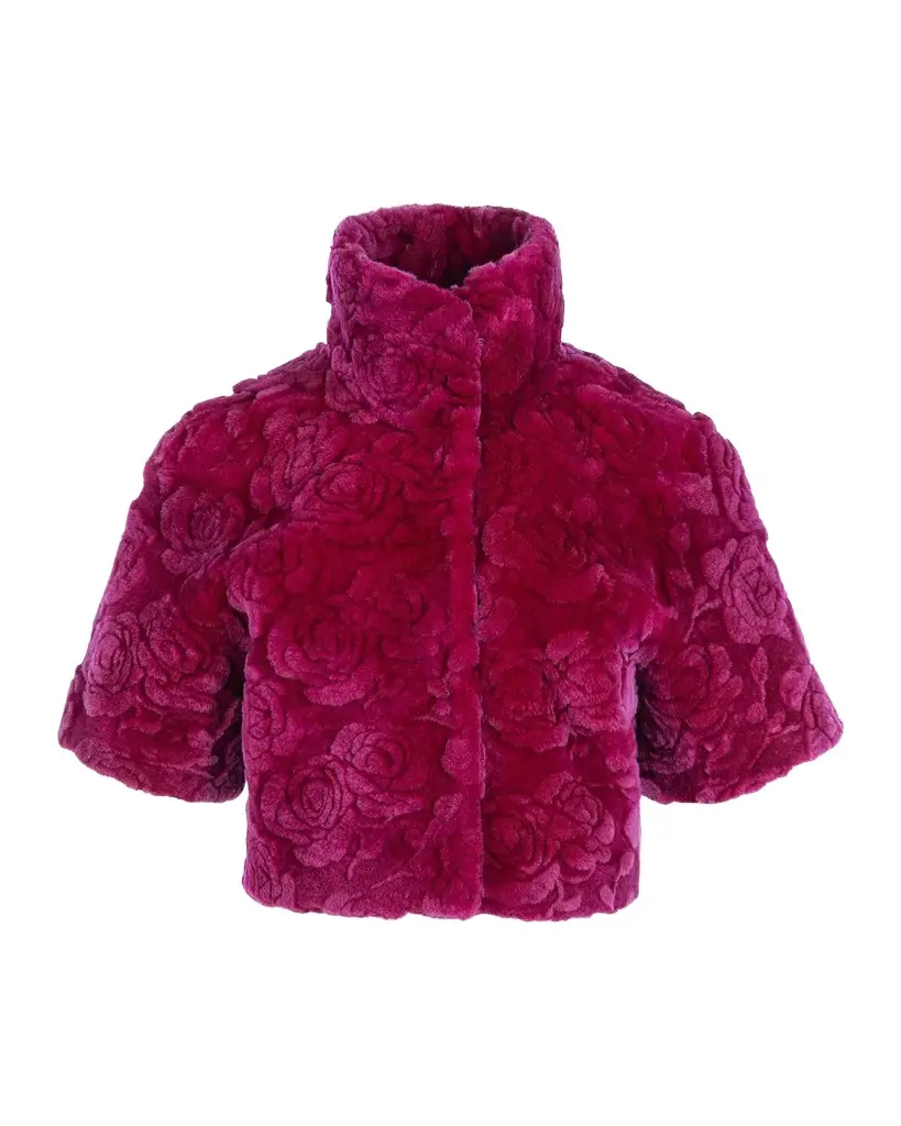 Select Rose-Print Shearling Bolero Select Rose-Print Shearling Bolero