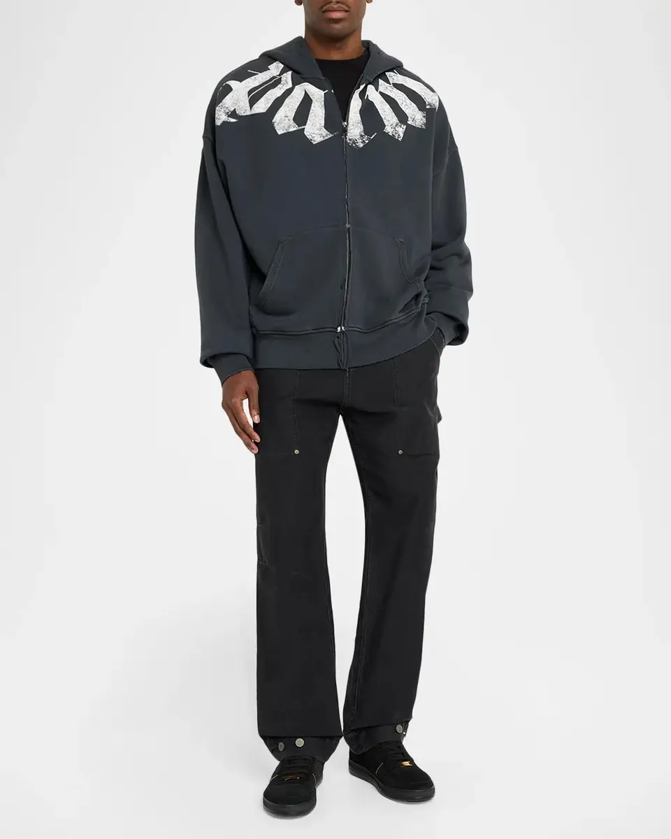 Palm Angels Men's Logo Cotton Hoodie | Thumbnail 2 Palm Angels Men's Logo Cotton Hoodie | Thumbnail 2