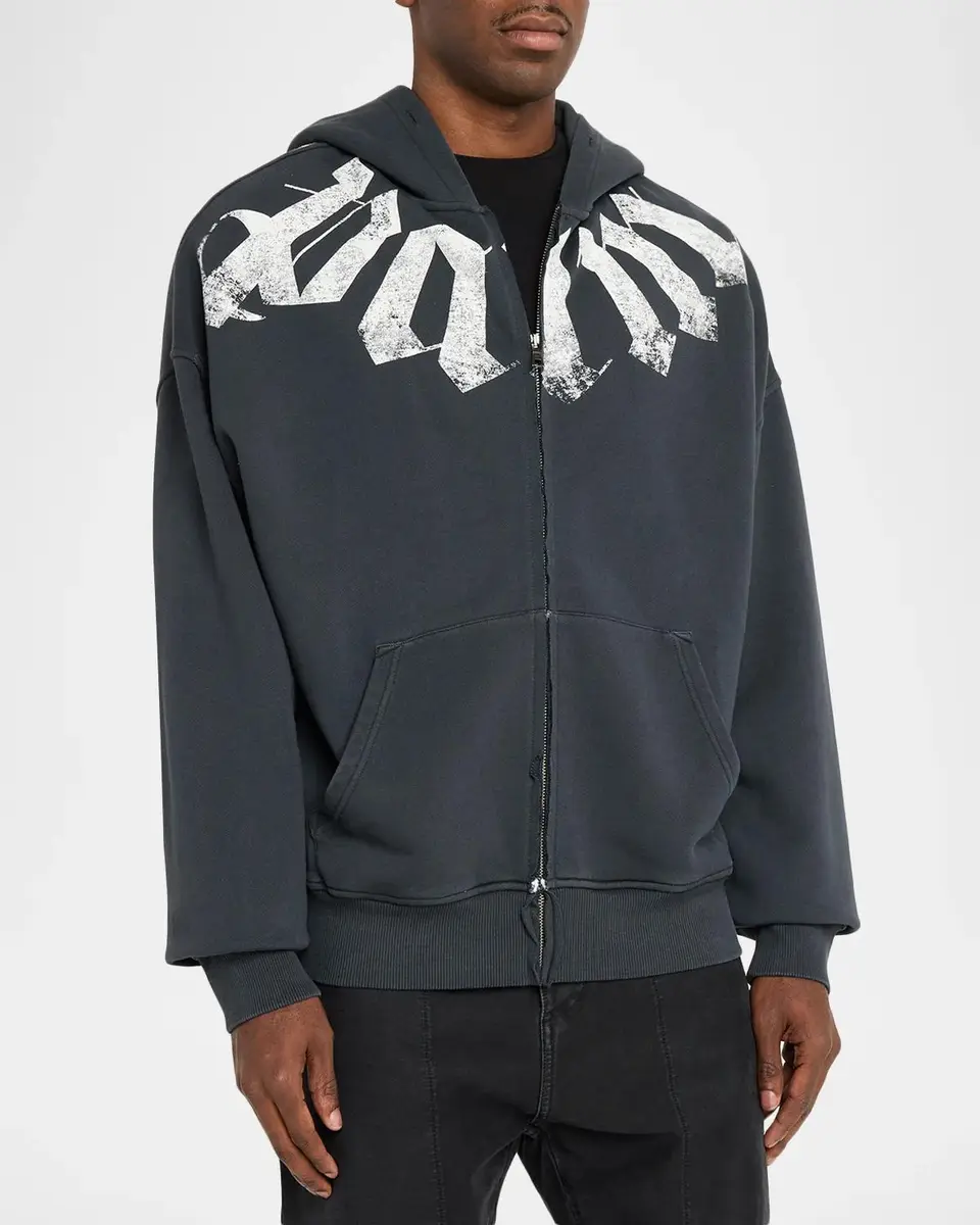 Palm Angels Men's Logo Cotton Hoodie | Thumbnail 4 Palm Angels Men's Logo Cotton Hoodie | Thumbnail 4