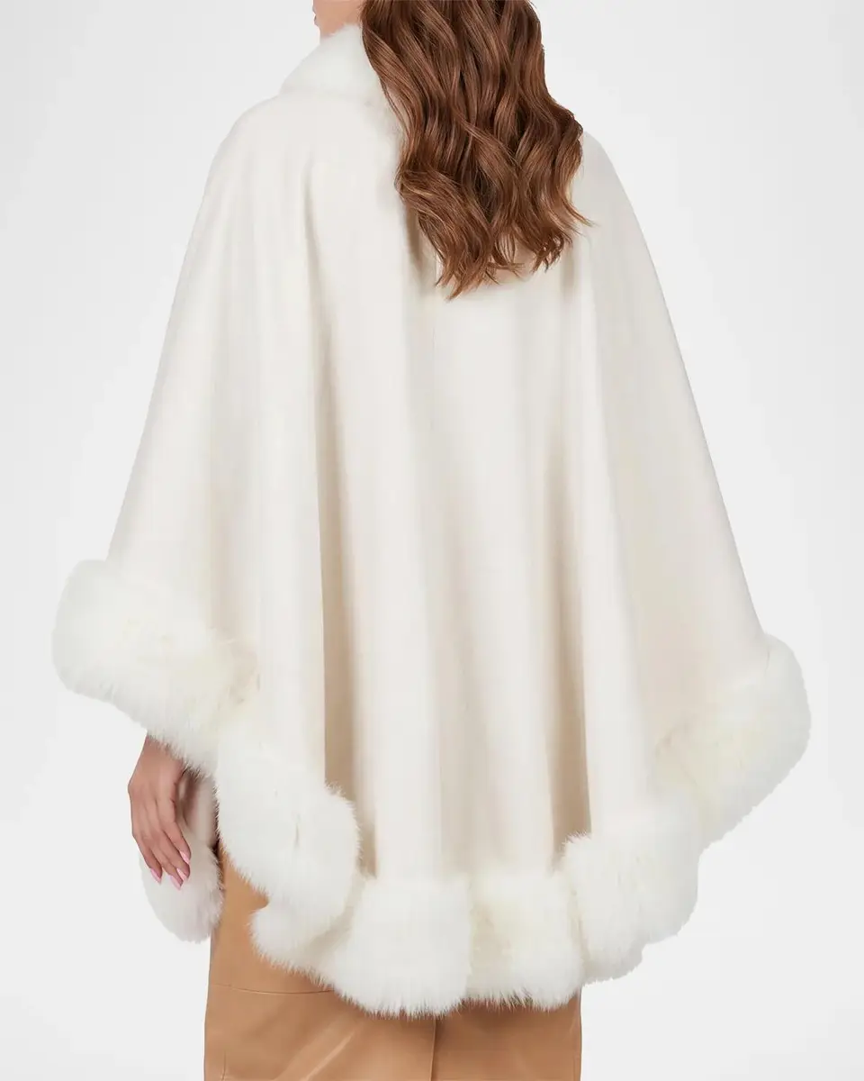 Gorski Shearling-Trim Cashmere Cape | Thumbnail 3 Gorski Shearling-Trim Cashmere Cape | Thumbnail 3