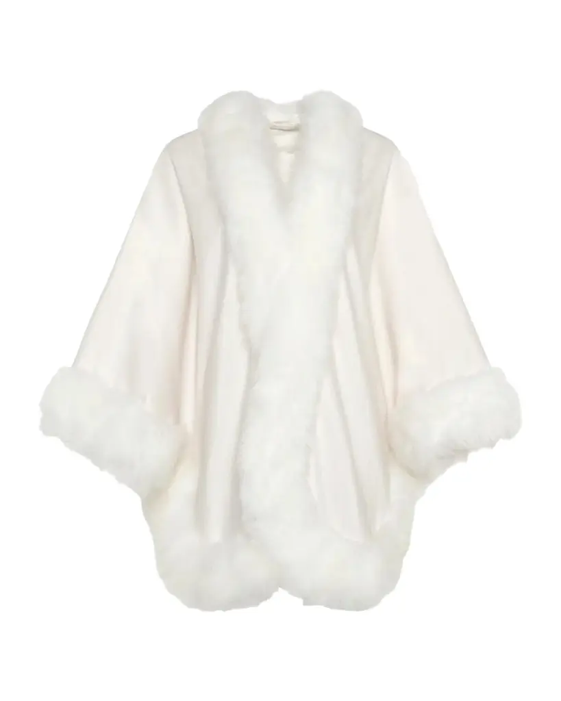 Gorski Shearling-Trim Cashmere Cape