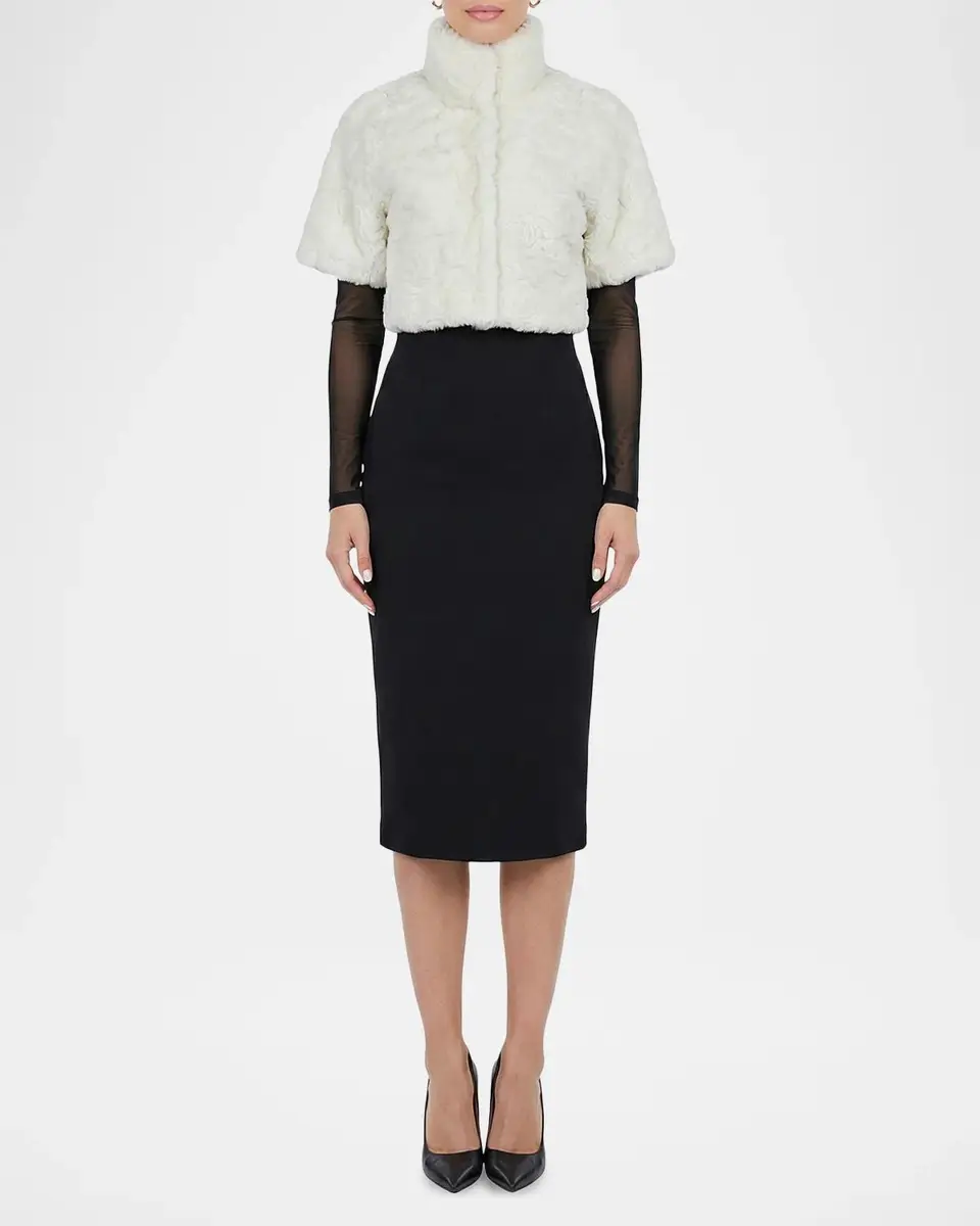 Gorski Select Rose-Print Shearling Bolero | Thumbnail 2 Gorski Select Rose-Print Shearling Bolero | Thumbnail 2